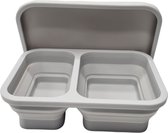 Lunchbox - luchtrommel - broodtrommel - silicone - tweevaks - grijs
