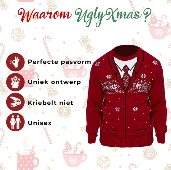 Foute Kersttrui Heren - Christmas Sweater "Keurig Kerst" - Kerst trui Mannen Maat M