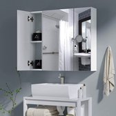 Moderne badkamerkast - Hangend - Kerstcadeau man&vrouw -  Kolomkast hoog - spiegelkast - 2 in 1 spiegel - 70x15x60 cm