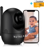 Nutrea – Babyfoon met Camera en App – Huisdiercamera – Camera Beveiliging – Wifi Camera – Full HD – Spraakfunctie – Nachtvisie – Met 32 GB SD Kaart - Zwart