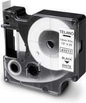 TELANO® Plastic Labels D1 45013 compatible voor Dymo LabelManager - Zwart op Wit - 12 mm x 7 m - S0720530 Label Tape - 1 Stuk