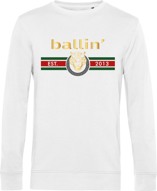 Ballin Est. 2013 - Heren Sweaters Tiger Lines Sweater - Wit - Maat L