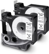 TELANO® 2 stuks Plastic Labels D1 45013 Compatible voor Dymo LabelManager - Zwart op Wit - 12 mm x 7 m - S0720530 Label Tape