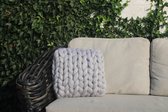 Handgemaakte kussen van 100% zuivere merino XXL lontwol - Melange Grijs - 45 x 45 cm - huisdecoratie