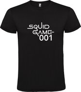 Zwart T-Shirt met “ Squid Game / 001 “ logo Wit Size XL