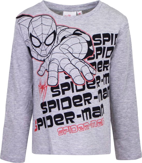 Marvel Spiderman shirt - Lange mouw - SPIDERMAN - grijs - maat 122/128 (8)