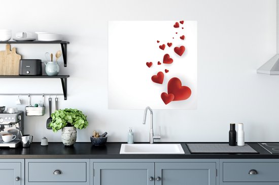 Affiche un chemin de coeurs - 75x75 cm