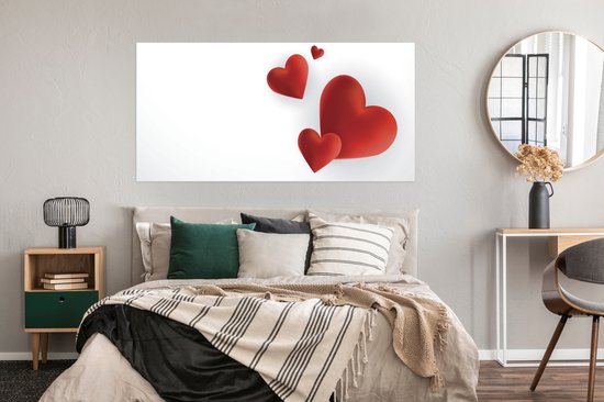 Affiche Une illustration d'un chemin de coeurs - 150x75 cm