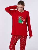 Woody pyjama meisjes - rood - 212-1- CPB-Z/407 - maat 116