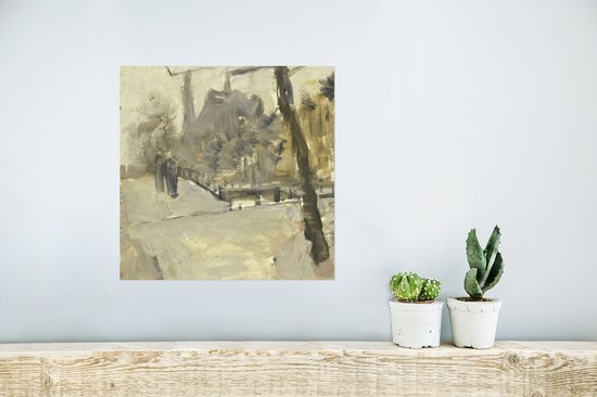 Affiche Le Leidsegracht à Amsterdam - Peinture de George Hendrik Breitner - 30x30 cm