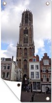 Schuttingposter Utrecht - Domtoren - Wolken - 100x200 cm - Tuindoek