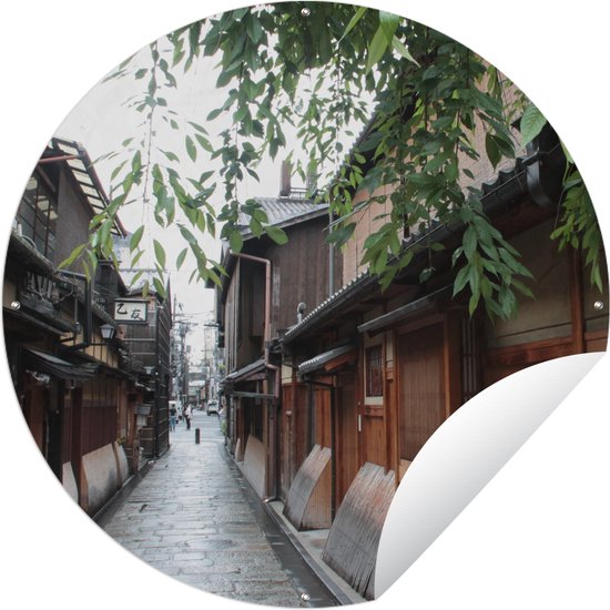 Tuincirkel Traditionele architectuur bij Kioto in Japan - 60x60 cm - Ronde Tuinposter - Buiten
