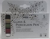 Porselein en glas stiften 'Chalky' mat - set van 5 kleuren