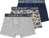 NAME IT NKMBOXER 3P GREY MELANGE DINO INJ Jongens Onderbroek - Maat 122/128