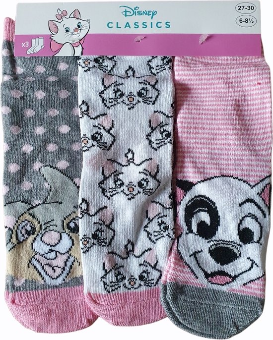 Chaussettes Disney Disney Classic- Bambi - Marie - 101 dalmatiens - 3 paires - filles - taille 31/34