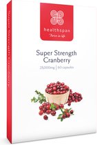 Healthspan Cranberry 25,000mg | 60 capsules | Immuungezondheid | 40mg vitamine C | Equivalent aan 25.000mg hele verse cranberry's | Veganistisch