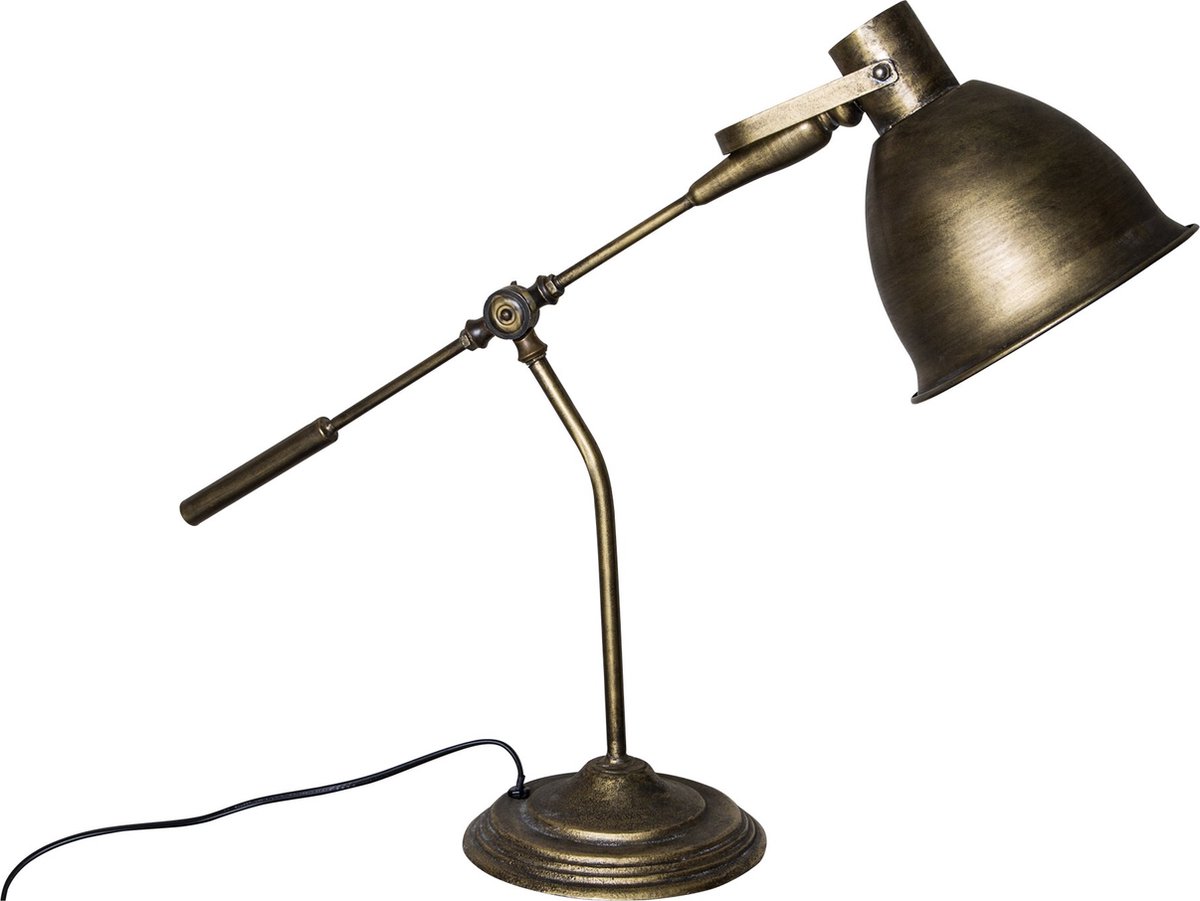 PTMD Kaya goudkleurige taffellamp metaal maat in cm: 63x21x65 - Goud