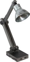 PTMD Sjors metalen bureaulamp hoog maat in cm: 47 x 17 x 62 - grijs