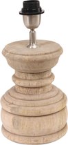PTMD Nothern houten lamp voetstuk rond blok maat in cm: 16 x 16 x 26 - Bruin