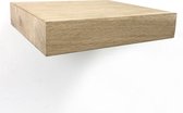 Zwevende wandplank 20 x 20 cm eiken recht - Wandplank - Wandplank hout - Fotoplank