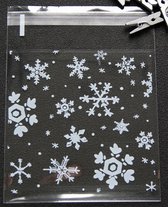 Cellofaanzakjes sneeuwvlokken - Kerst - Uitdeelzakjes - Cellofaan zakjes 10 x 10 cm 25 stuks