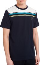 Fred Perry T-shirt - Mannen - navy - wit - blauw