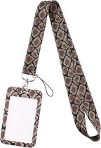 Moodadventures | Keycord-Pashouder met Telefooncord | Snake Print | Lanyard | Badgehouder