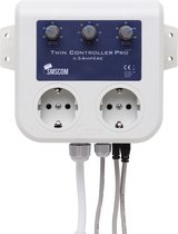 SMSCOM Twincontroller Pro Mk2 4.5A EU - Met Lichtsensor voor Pro Functie  - Snelheidsregelaar voor ventilators met thermostaat - Fan Speed Controller