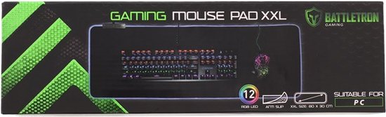 Battletron Gaming Muismat XXL - RGB LED Verlichting - Anti Slip Mousepad  80x30 CM -... | bol.com