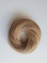 Haarstuk kort elastiek Messy Bun crunchie knot Goud Blond met licht wit blond accent elegant stijl