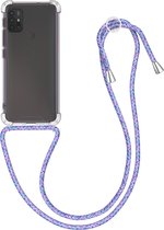 kwmobile telefoonhoesje compatibel met Motorola Moto G30 / Moto G20 / Moto G10 - Hoesje met koord - Back cover in transparant / lavendel / paars / wit