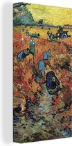 Canvas Schilderij De rode wijngaard - Vincent van Gogh - 40x80 cm - Wanddecoratie