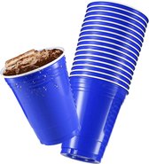 Blue Cups - 25stuk(s) - 475ml - Party Cups - Beerpong - Drankspel - Beerpong Bekers - Plastic Bekers