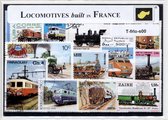 Locomotieven gebouwd in Frankrijk – Luxe postzegel pakket (A6 formaat) : collectie van verschillende postzegels van Franse locomotieven – kan als ansichtkaart in een A6 envelop - a