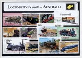 Locomotieven gebouwd in Australie – Luxe postzegel pakket (A6 formaat) : collectie van verschillende postzegels van Australische locomotieven – kan als ansichtkaart in een A6 envel
