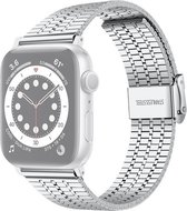 By Qubix Metalen bandje - Zilver - Geschikt voor Apple watch 38mm - 40mm - 41mm - Compatible Apple watch bandje - smartwatch bandje