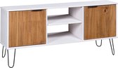 vidaXL Tv-meubel New York Range grenenhout wit en lichthoutkleurig
