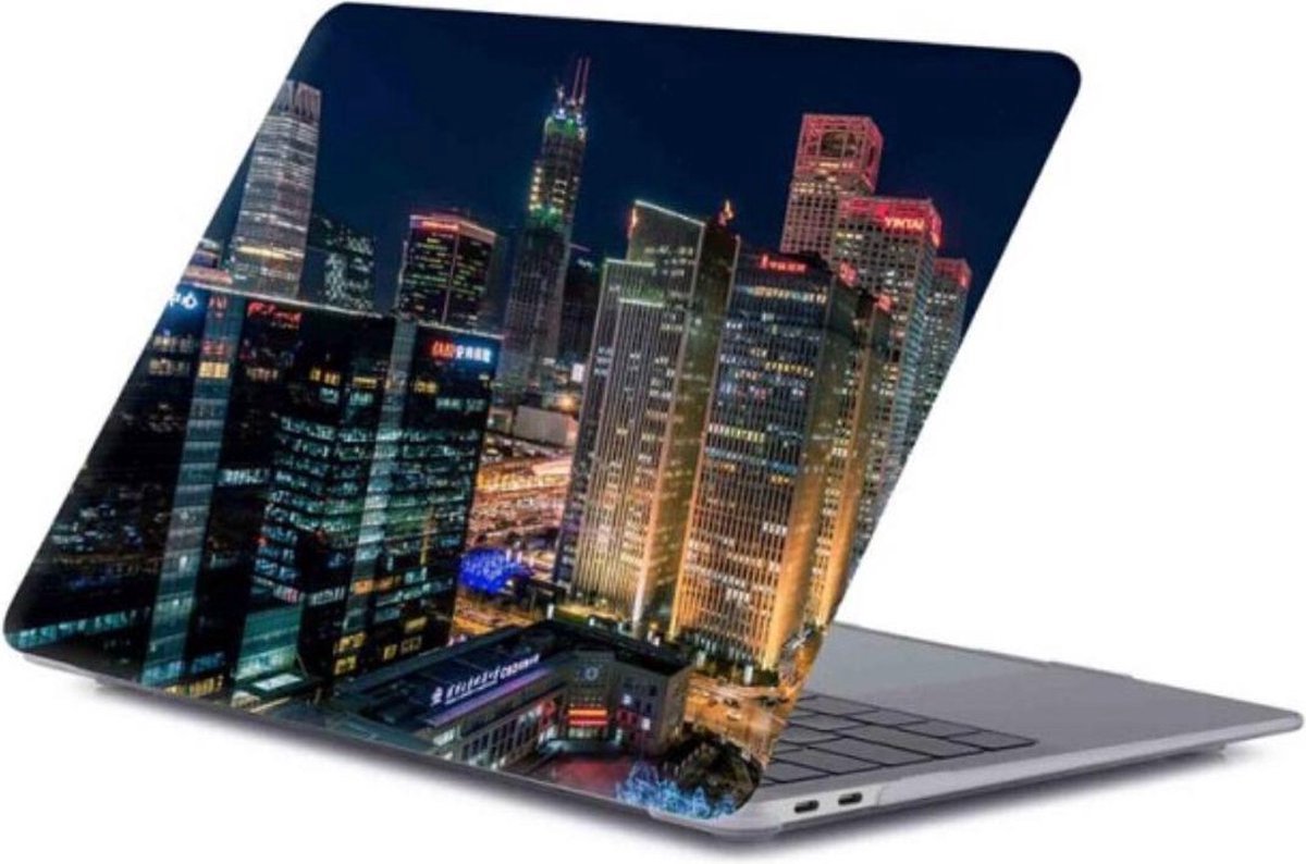 Laptophoes - Geschikt voor MacBook Pro Hoes Case -13 inch - A1989 (2018) - Stad Nacht