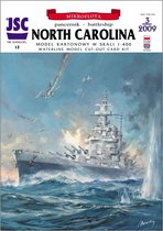 bouwplaat, modelbouw in karton. US North Carolina, slagschip 1/400