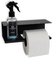Buttler Roomspray met toiletrolhouder - Knisperend katoen - Zwart - Cadeau - Giftset - Geur spray - Houder - Toilet - Verfrisser