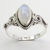 Natuursieraad -  925 sterling zilver maansteen ring maat 19.00 mm - boho edelsteen sieraad - natuursteen ring