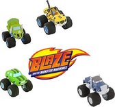 Blaze Monster Machines speelset - 4 auto’s - Crusher - Stripe - Pickle - Zeg -(Let op: Wielen rijden niet)