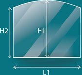 Fetimex Robax Hittebestendig Vlak Keramisch Kachelglas 4 mm - Trapezium vorm , Afgeronde vorm - Afmeting : 20 cm x 40 cm