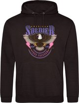 Hoodie purple mix American Soldier - Black (S)