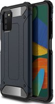 Armor Hybrid Back Cover - Samsung Galaxy A03s Hoesje - Donkerblauw
