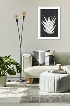 Canvas Experts schilderij opgepsannen op 38mm frame met Exclusief Zwarte Groene plant desgin model C maat 60x90CM Wanddecoratie | Poster | Wall art | canvas doek |muur decoratie |
