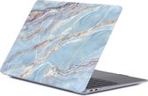 Laptophoes - Geschikt voor MacBook Pro 13 inch Hoes Case - A1706, A1708 (2017) - Marmer Blauw