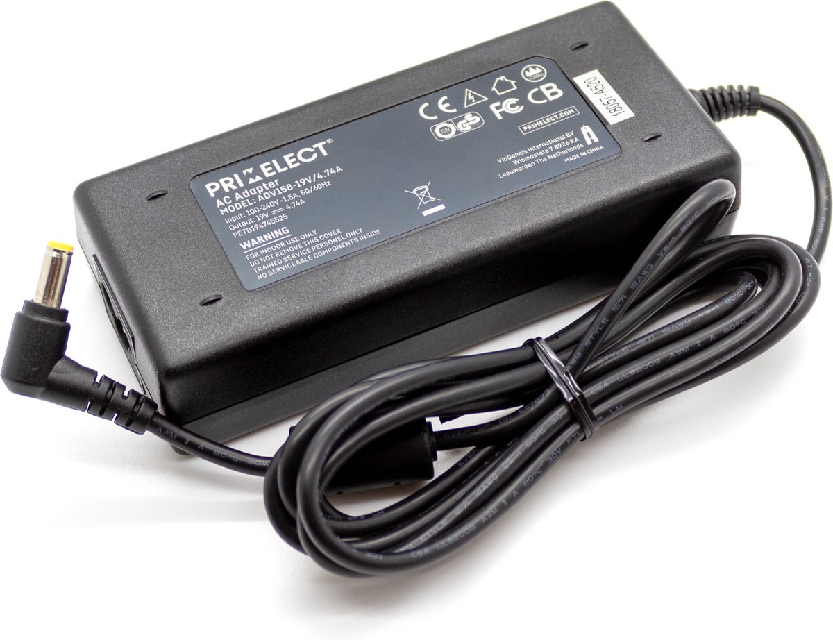 Chargeur pour pc portable Toshiba 19V / 4.74A + Câble alimentation