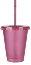 Glittergear Glitter beker - 480ml - Feest - Drinken - Veilige party cup - Deksel - Paars
