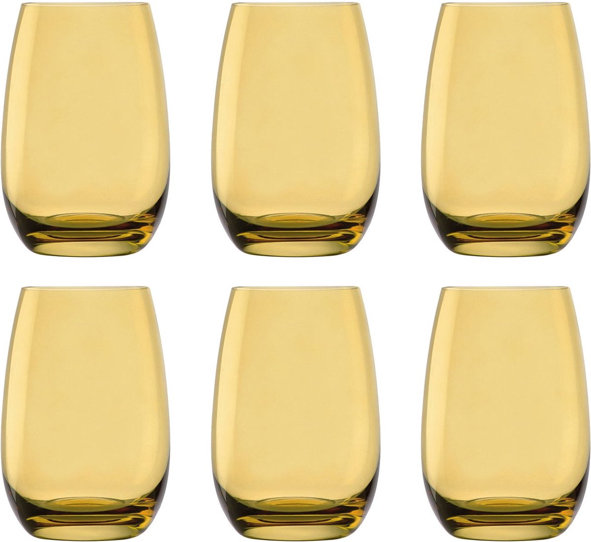 Gekleurde drinkglazen ELEMENTS set van 6, amber, 335 ml